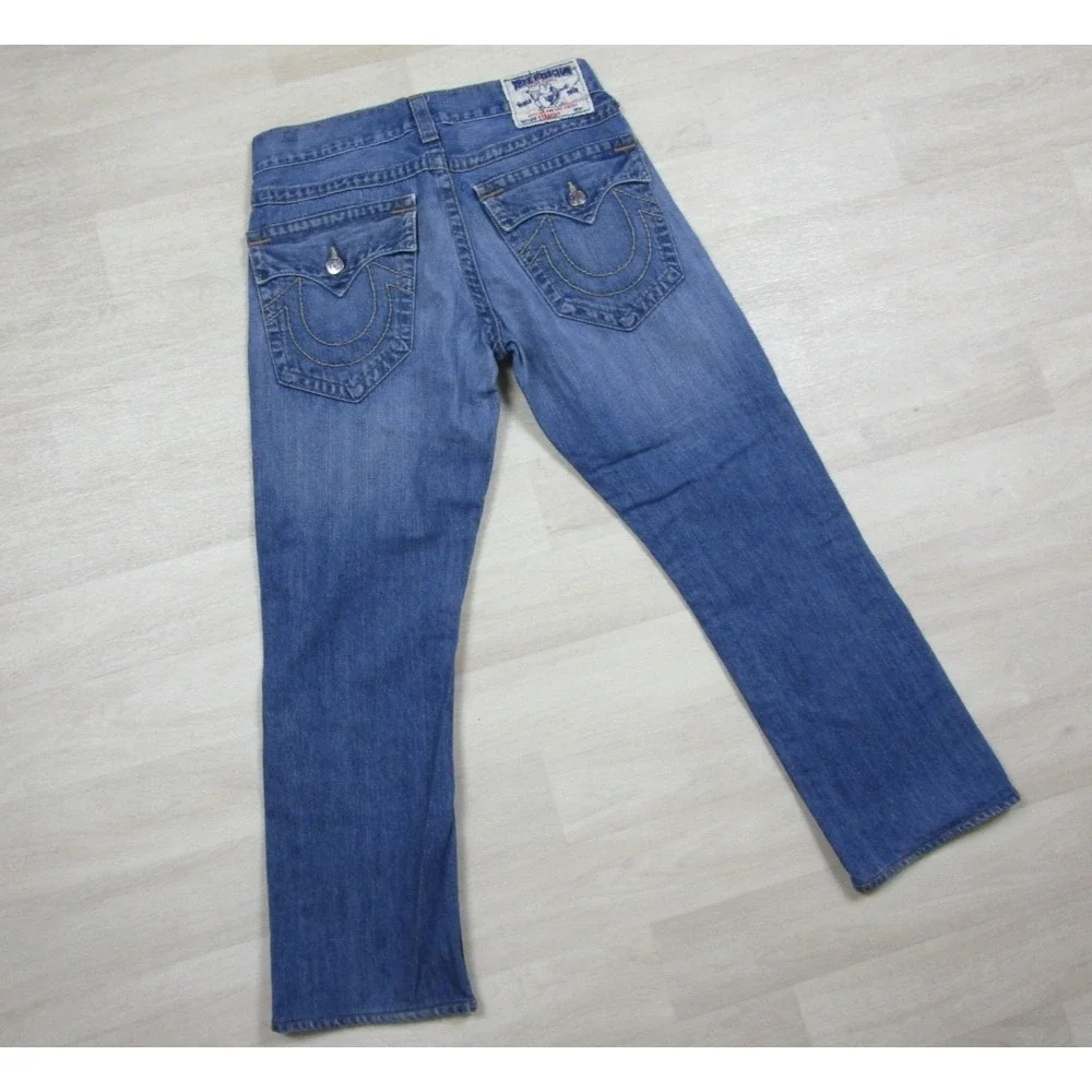 Vintage Y2K True Religion Men's Straight Leg Jeans Size (32x28.5) Flap Pocket